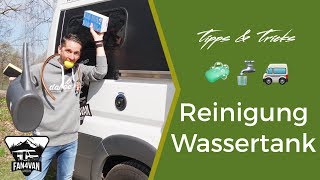 Wassertank Reinigung im Wohnmobil  Wohnwagen  Wasserhygiene ganz einfach [upl. by Anailli]