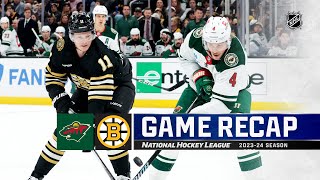 Wild  Bruins 1219  NHL Highlights 2023 [upl. by Notyad685]