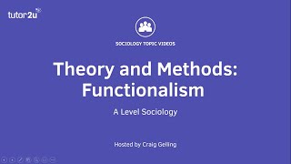 Sociological Theory Functionalism Sociology Theory amp Methods [upl. by Reniar]