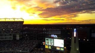 F15 Fighter Jets Flyby Gillette Stadium Monday Night Football [upl. by Ahsennod]