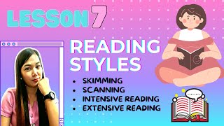 Lesson 7 Reading Styles Skimming Scanning Intensive Reading Extensive Reading ENGLISH 7 [upl. by Ema]