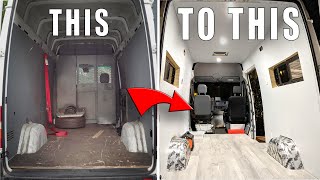 DIY Sprinter Van Conversion  Framing Insulation Wall Panels and Vinyl Floors [upl. by Ednihek]