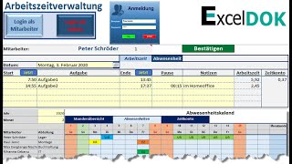 Automatisierte Arbeitszeiterfassung in Excel [upl. by Llehsam877]