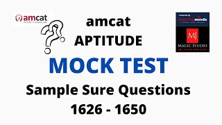 AMCAT Aptitude Questions with Solutions  25 Sample Questions MUST DO [upl. by Ansley230]