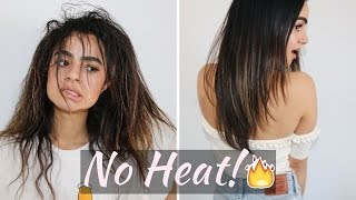 Straight Hair W NO HEAT Tubi Tutorial [upl. by Prady]