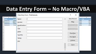 How to Create a Data Entry Form without VBA  No Macro Required [upl. by Ayoj]