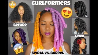 EASY CURLFORMERS ON NATURAL HAIR l SPIRAL CURLFORMERS VS BARREL CURLFORMERS [upl. by Yenhoj815]