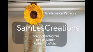 Sunflower Crochet Hand Towel Holder Tutorial [upl. by Hafler]