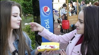 Cooking and Eating Russian Oladushki Sweet Small Pancakes Minsk Street Food Belarus [upl. by Haleemaj]