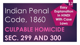 Culpable Homicide and Murder  Section 299 and 300  Indian Penal Code [upl. by Drye456]