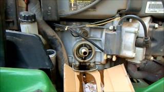 How ToGarden Tractor Oil Change John Deere 345 [upl. by Ikey]