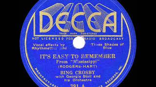 1935 HITS ARCHIVE It’s Easy To Remember  Bing Crosby [upl. by Engelhart]