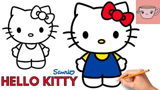 How To Draw Hello Kitty  Sanrio  Cute Easy Step By Step Drawing Tutorial [upl. by Bethanne]