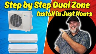 StepbyStep Guide Installing DIY Mini Split Dual Zone  Senville  Mr Cool [upl. by Eniotna155]