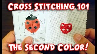 Learn How CrossStitching 101 The Second Color [upl. by Haridan]