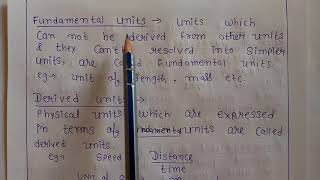 Class 11 Unit 1 part 4  Physical Quantities and Units  Fundamental amp Derived Quantities [upl. by Ecinom]