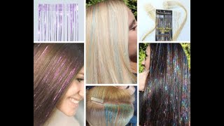 Tutorial Demo How to attach HAIR TINSEL EXTENSIONS the easy way [upl. by Sprage]