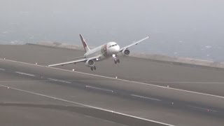 STORMY Winds 45Kts Extreme Landings Crazy Go Arounds  Madeira [upl. by Eat]