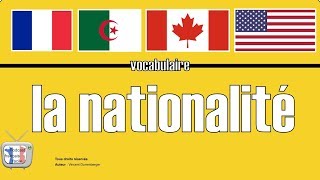 Apprendre le français  les nationalités vocabulaire niveau A1 [upl. by Ettenotna]