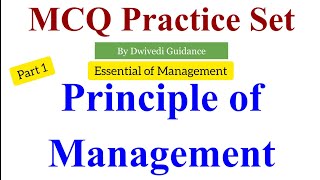 1  Essentials of Management MCQ Principles of Management MCQ MCQ on principle of Management [upl. by Rehnberg]